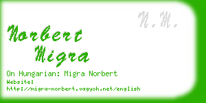 norbert migra business card